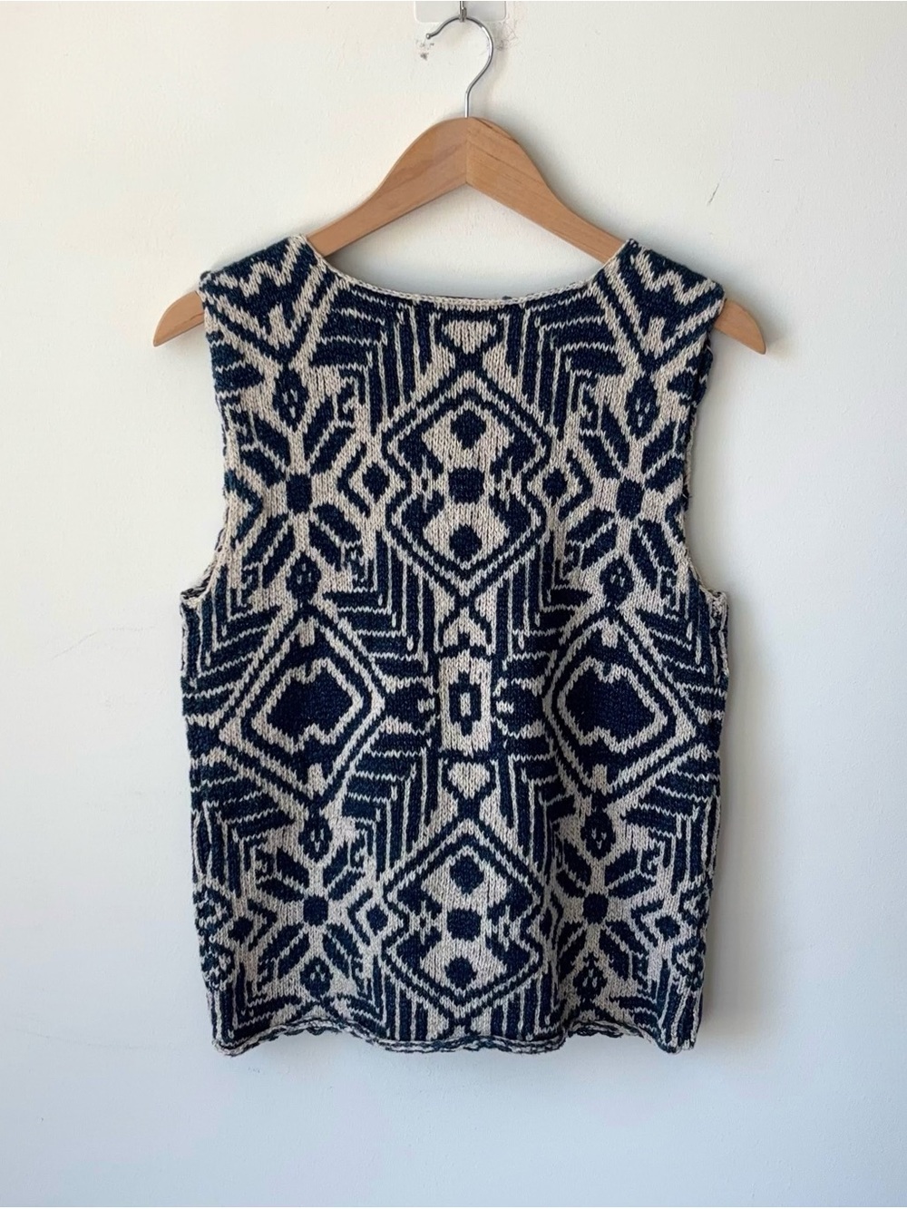 Vintage Ralph Lauren Blue Label Sweater Vest Size M Hand Knit Cotton Linen - Picture 9 of 12